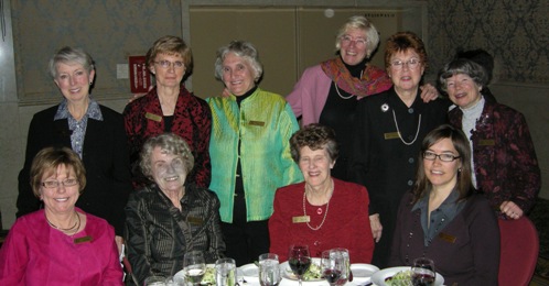 WAMIC (The Women’s Association of the Mining Industry of Canada - Toronto) CMHF Committee Backrow (Left to Right) Nancy Wahlroth, Nean Allman (CMHF Coordinator), Lillian Vincze, Joan Scott, Pat Leigh (Chair, WAMIC/CMHF Committee) and Florence Mannard Front Row (Left to Right) Peggy Wahl, Eve Brummer, Pat Crombie and Patty Mannard (Chair, WAMIC Foundation)