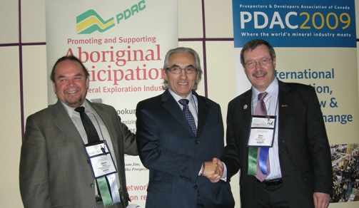 (left to right) Chief Glenn Nolan, AFN National Chief Phil Fontaine, Don Bubar-PDAC