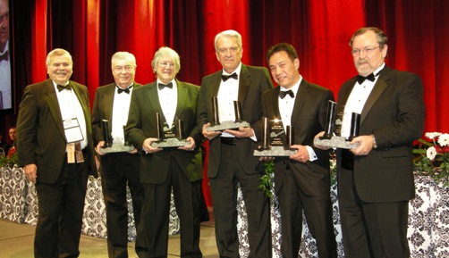 (L to R) Award Presenter, Edward Thompson; Prospectors of the Year Winners, Mac Watson, Richard E. Nemis, John D. Harvey, Donald Hoy, Neil D. Novak