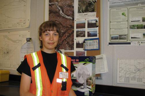 Russian Hydrology Student Yulia Orlova at De Beers Canada's Victor Diamond Mine