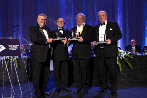 (L to R) Edward Thompson, PDAC Awards Committee Chair; Stephen Roman; Robert Cudney; John Whitton 