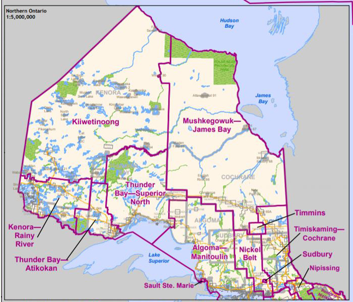 What Does Northern Ontario Want From Queen S Park By Stan Sudol   Electorial North Ontario Map 